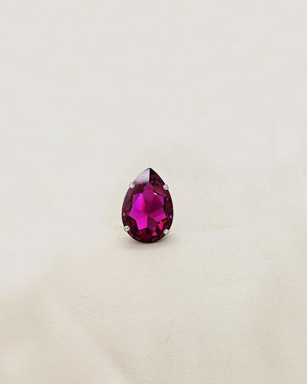 Manhattan Magenta Pink Teardrop Ring - Image 3