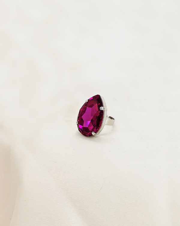 Manhattan Magenta Pink Teardrop Ring - Image 6