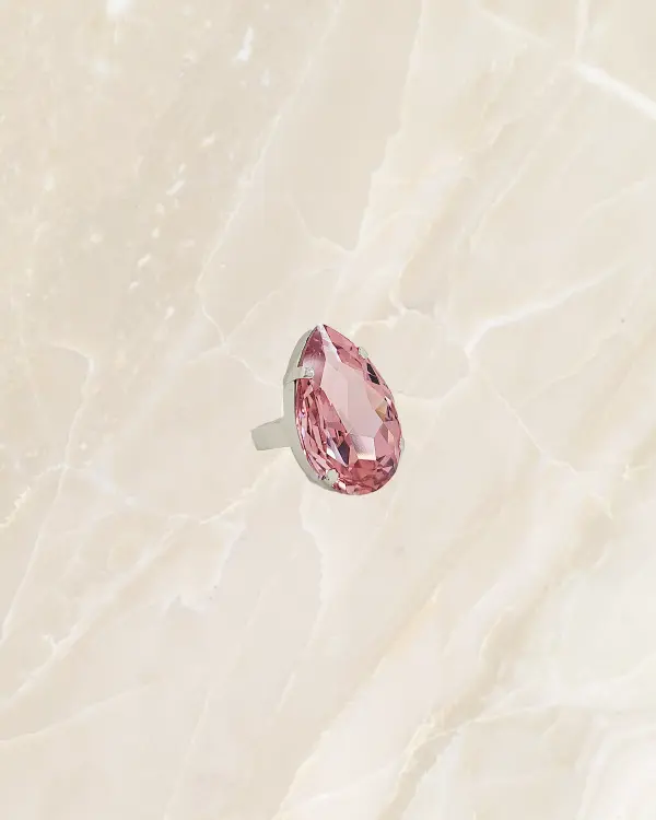 Manhattan Nights Pink Ring 30mm Crystal, Rhodium Metal