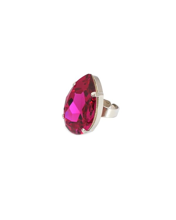 Manhattan Magenta Pink Teardrop Ring - Image 8