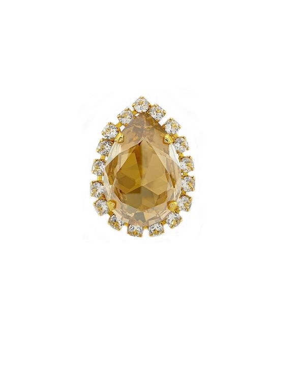 Moonlight Gold Teardrop Statement Ring - Image 4