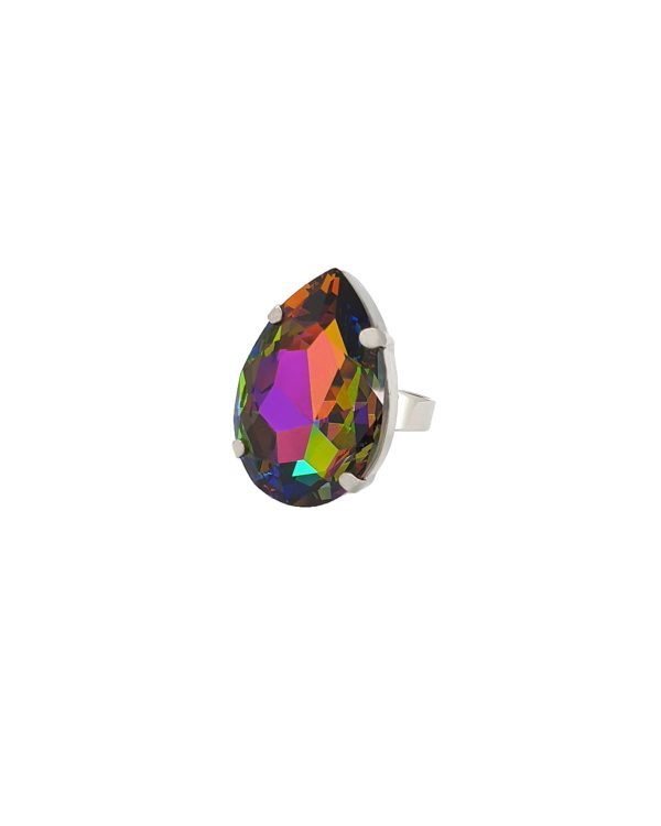 Manhattan Multi-Coloured Teardrop Ring - Image 6