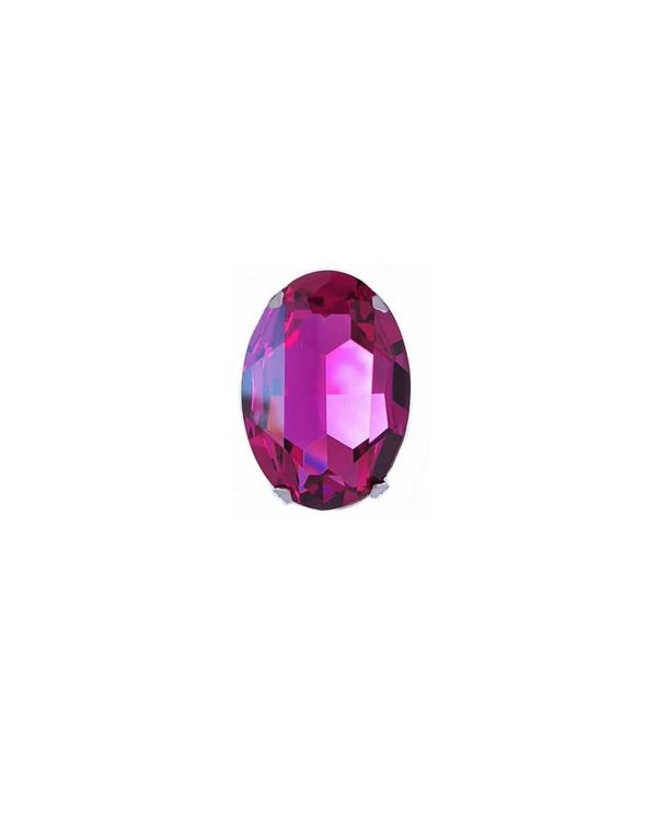 Lets Dance Magenta Pink Oval Ring Silver