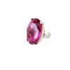 Lets Dance Magenta Pink Oval Ring Silver - Image 2