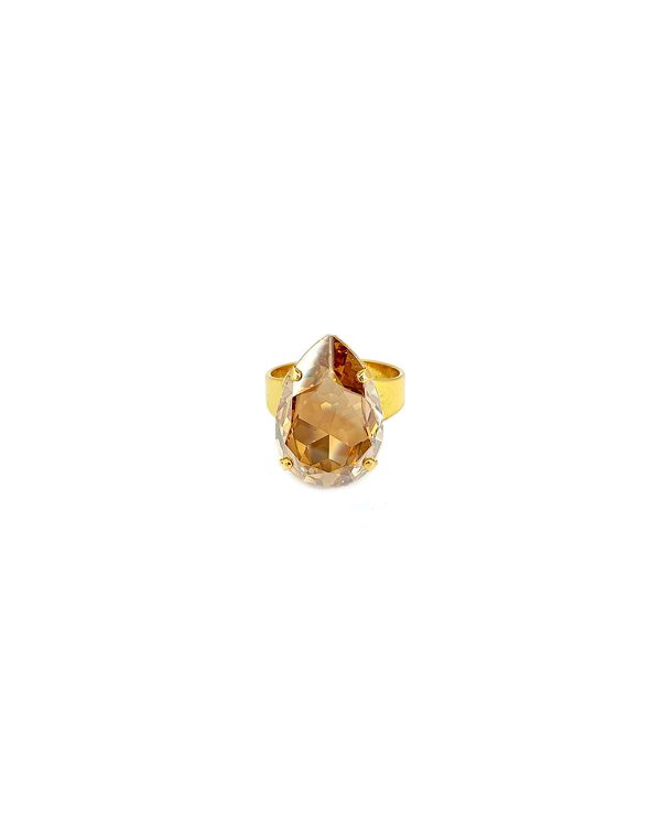 Manhattan Gold Teardrop Petite Ring Gold