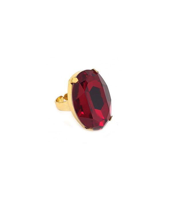 Lets Dance Red Oval Ring Gold - Image 2