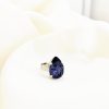 Manhattan Purple Teardrop Petite Ring Rhodium