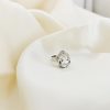 Manhattan Clear Teardrop Petite Ring Rhodium