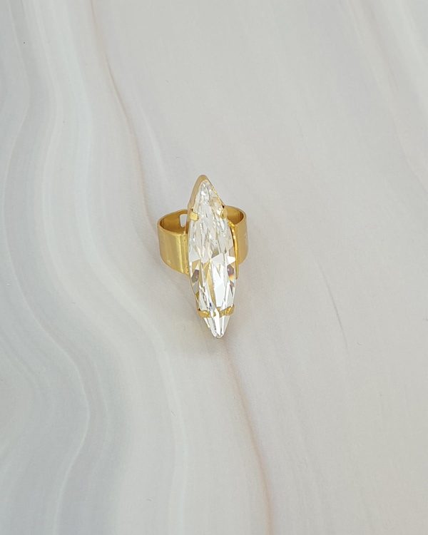 Parisian Clear Marquise Ring Gold - Image 3
