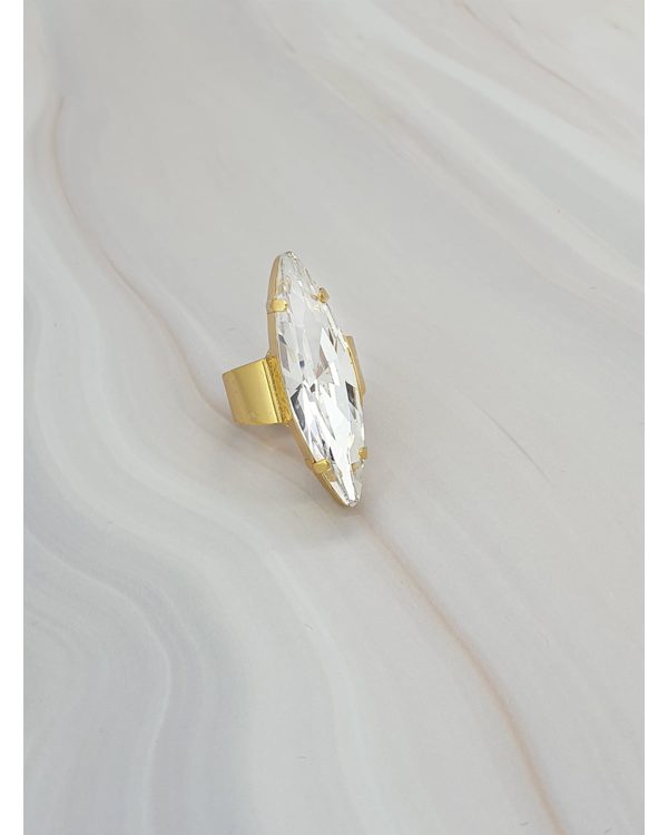 Parisian Clear Marquise Ring Gold - Image 2