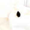 Manhattan Sable Black Teardrop Ring Gold