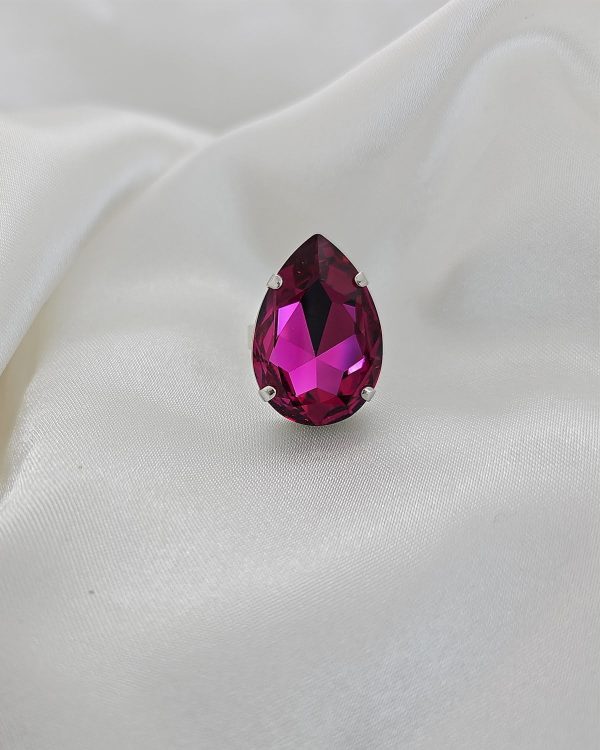 Manhattan Magenta Pink Teardrop Ring - Image 5