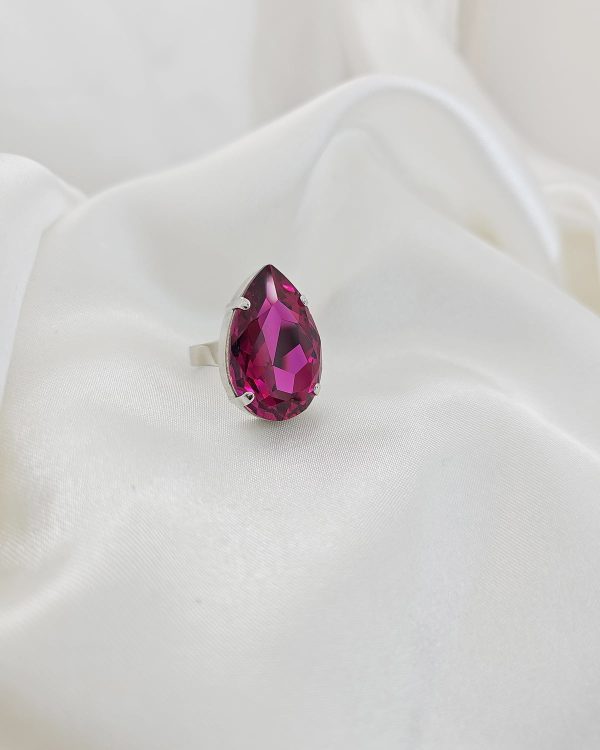 Manhattan Magenta Pink Teardrop Ring