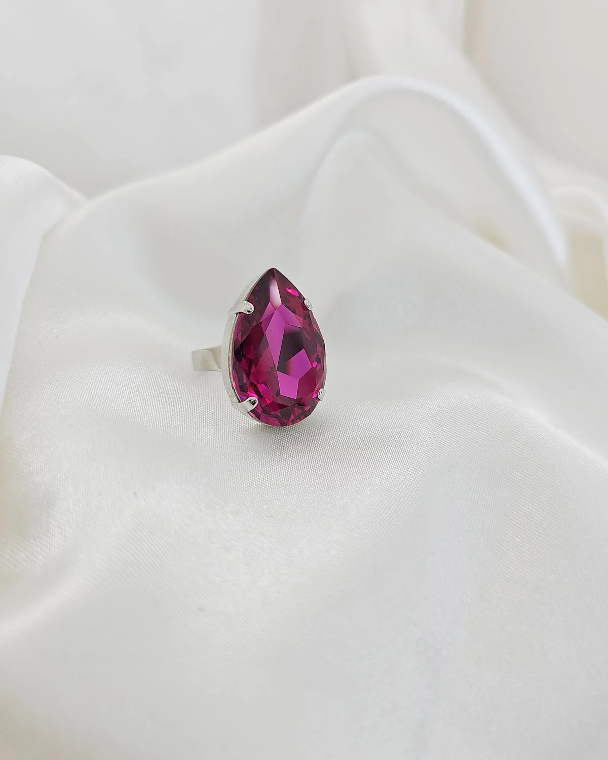 Manhattan Magenta Pink Teardrop Ring