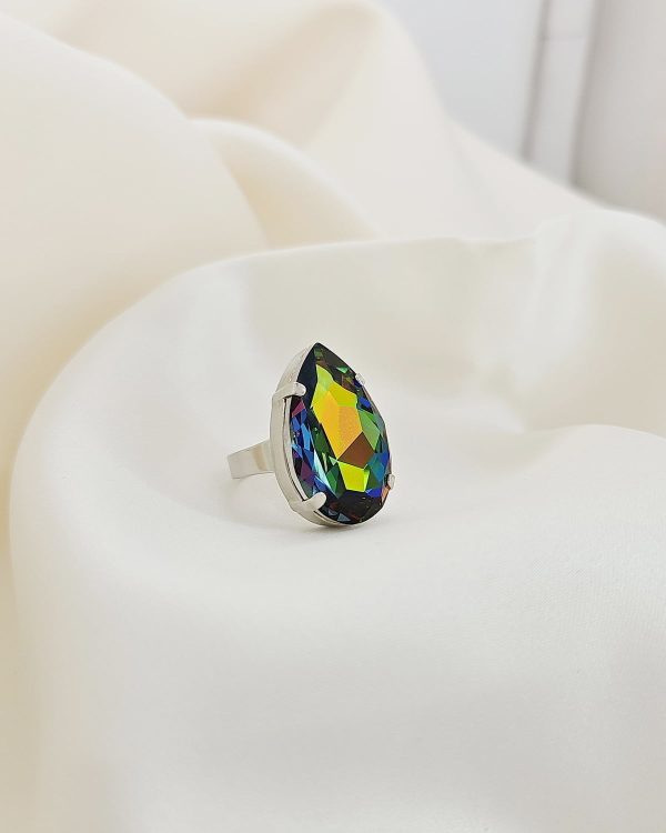 Manhattan Multi-Coloured Teardrop Ring