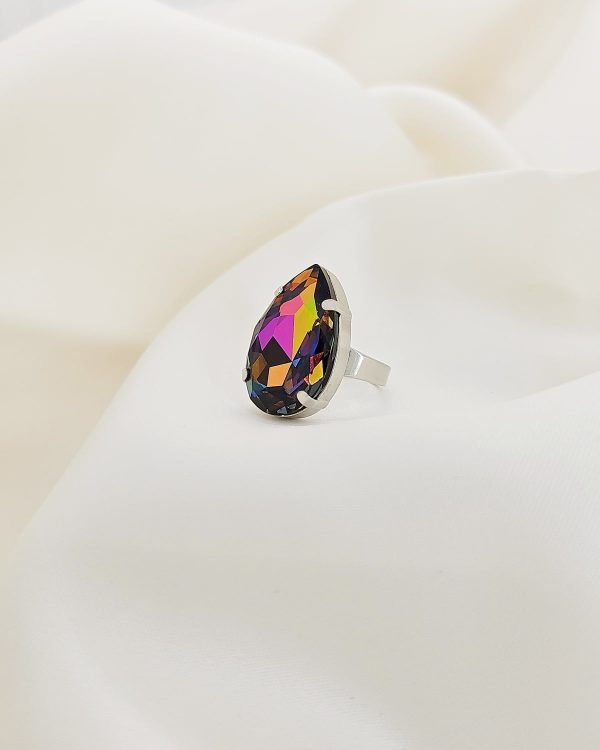 Manhattan Multi-Coloured Teardrop Ring - Image 4