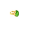 Manhattan Green Teardrop Petite Ring Gold, Adjustable - Image 6
