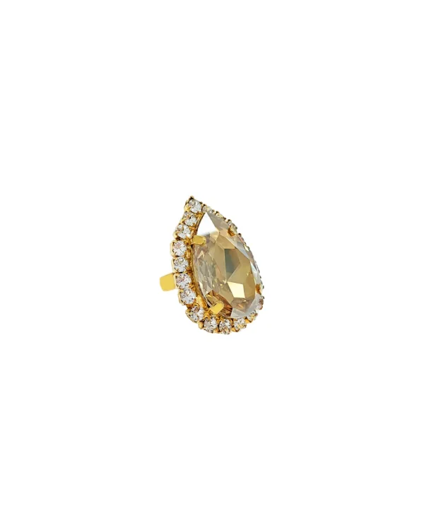 Moonlight Gold Teardrop Statement Ring