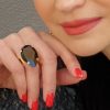 Manhattan Emerald Green Teardrop Ring - Image 2