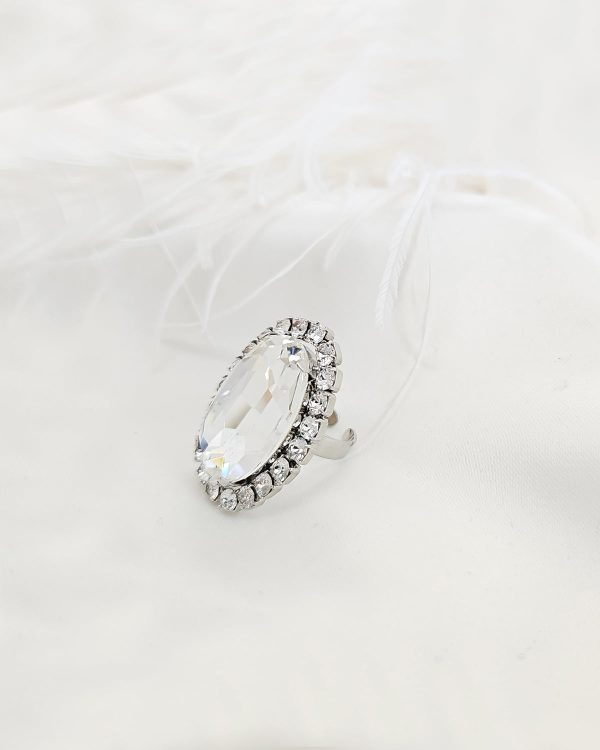 Parisian Gold Crystal Marquise Bridal Earring, Gold Metal 5cm long - Image 30
