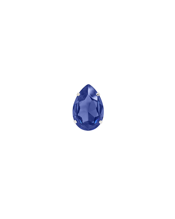 Manhattan Purple Teardrop Crystal Ring, Rhodium Metal, 3cm long - Image 4