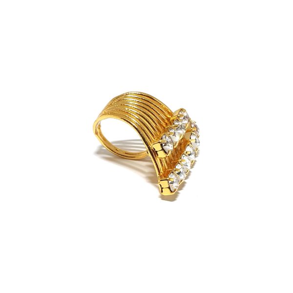 Sway My Way Crystal Spray Ring Gold, Adjustable - Image 4