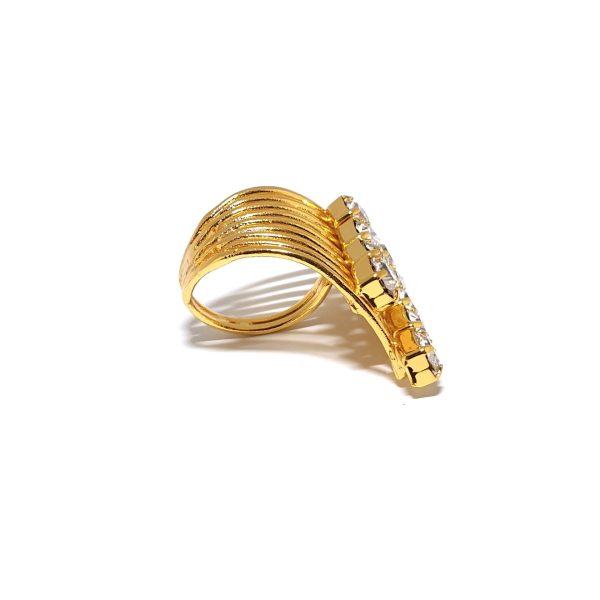 Sway My Way Crystal Spray Ring Gold, Adjustable - Image 5