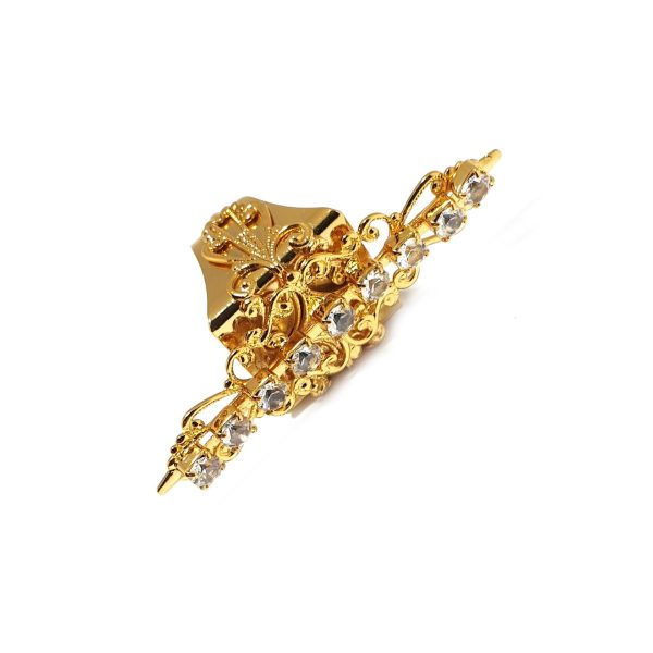 Nightfall Filigree Crystal 6cm long Ring Gold - Image 4