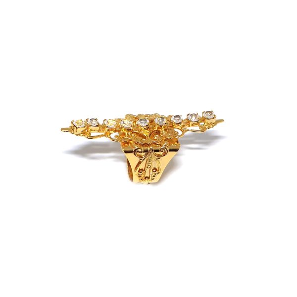 Nightfall Filigree Crystal 6cm long Ring Gold - Image 3