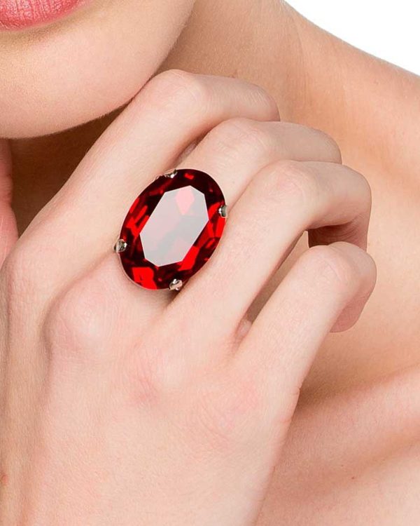 Lets Dance Red Oval Ring Gold - Image 3