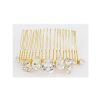 Stealing Kisses Crystal Hair Comb, Gold Metal 10cm Wide - Image 3