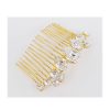 Stealing Kisses Crystal Hair Comb, Gold Metal 10cm Wide